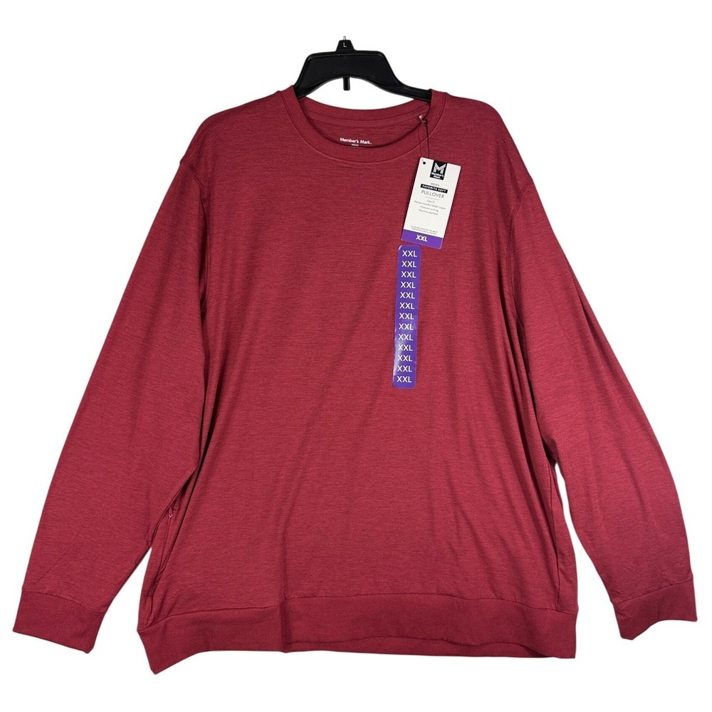 Member's Mark Mens Favorite Soft Pullover Burgundy XXL MM25549 Crew Neck NWT
